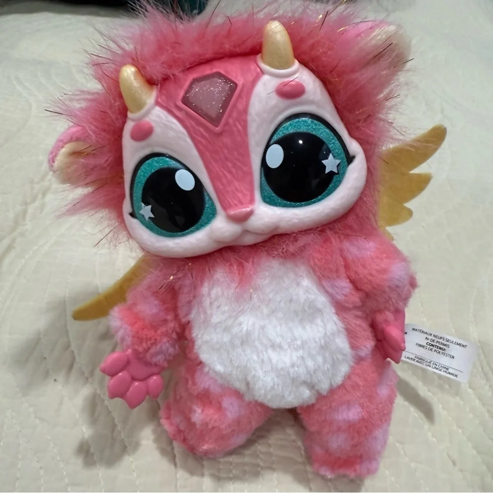 Magic Mixies Pink and White Plush Dragon Toy